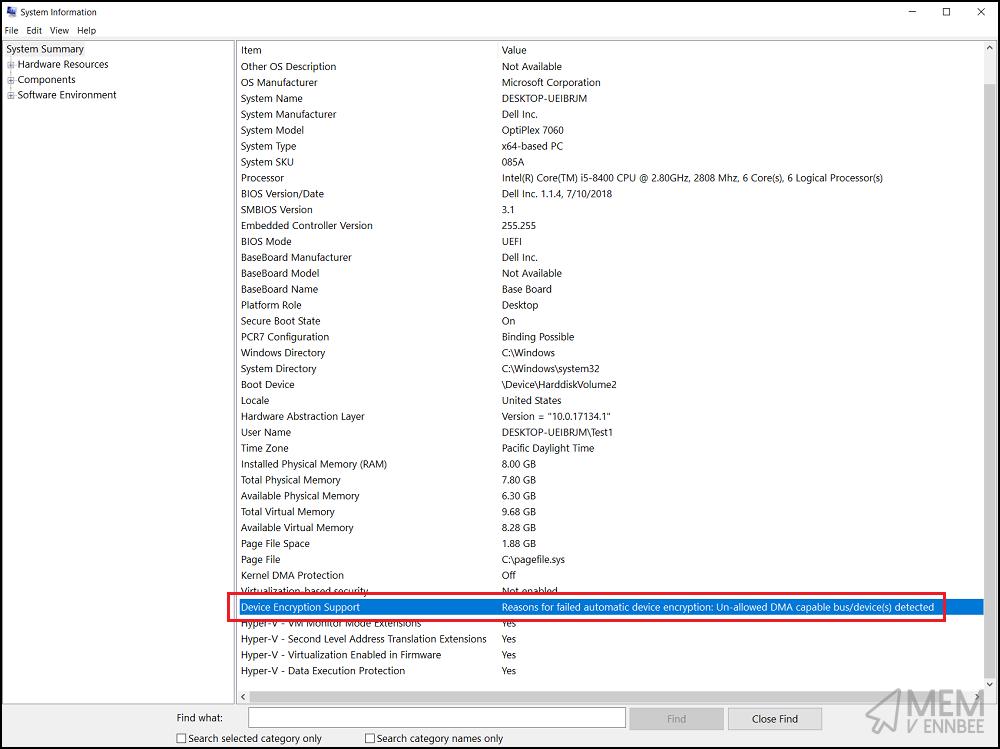 BitLocker System Info