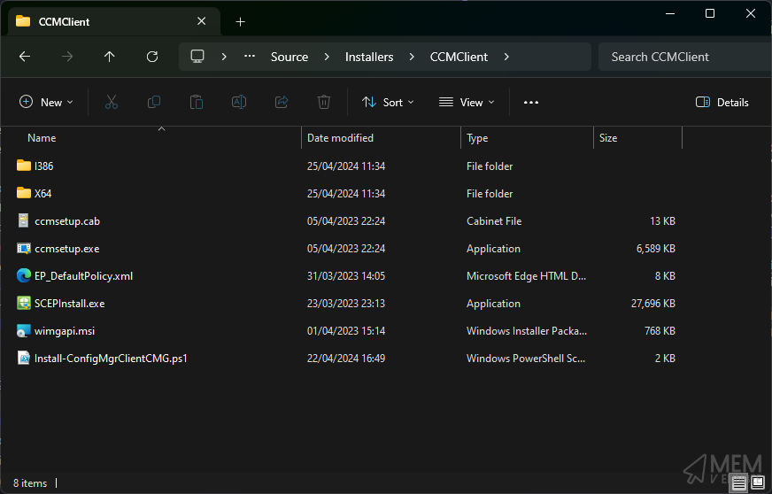 Configuration Manager Client folder