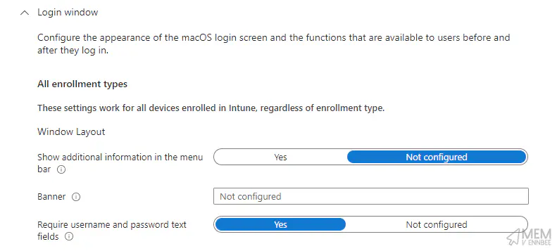 macOS Login Config profile