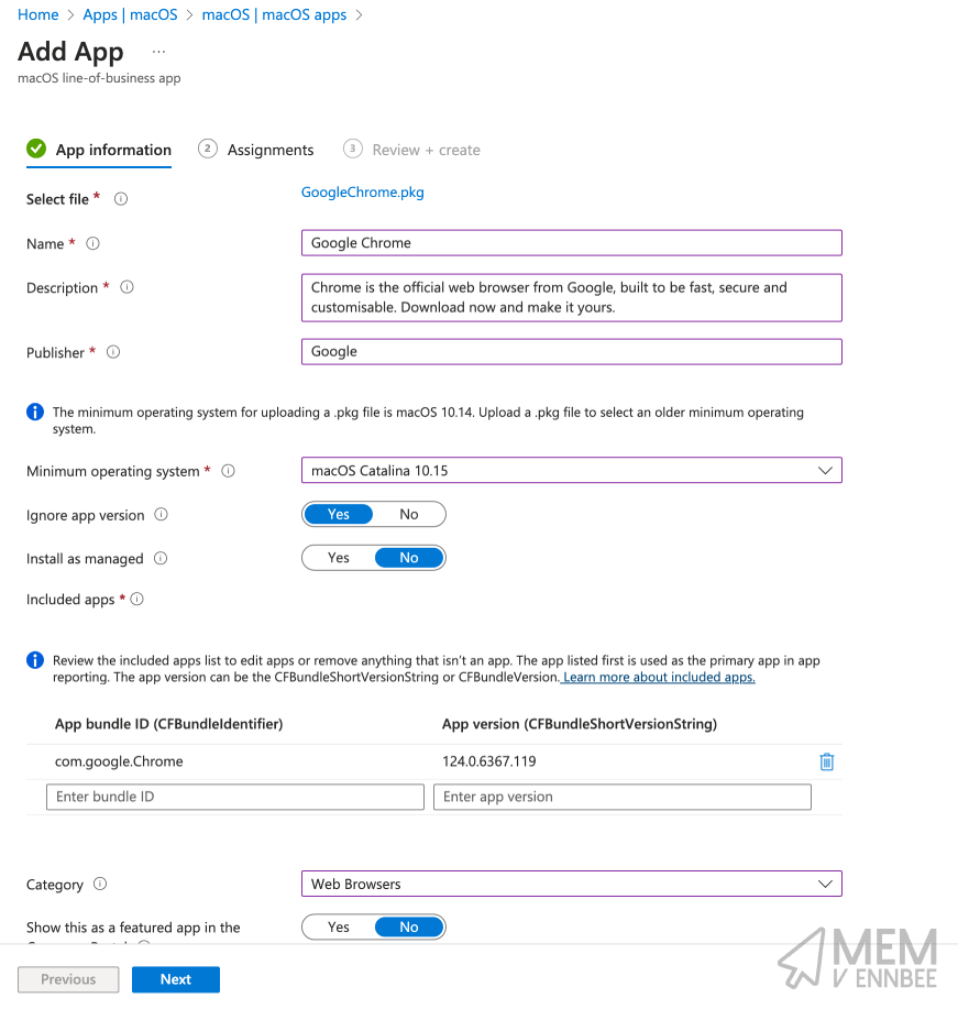 Line-of-business app for Google Chrome deployment