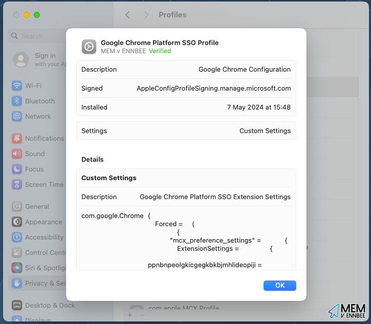 macOS Profile Installation