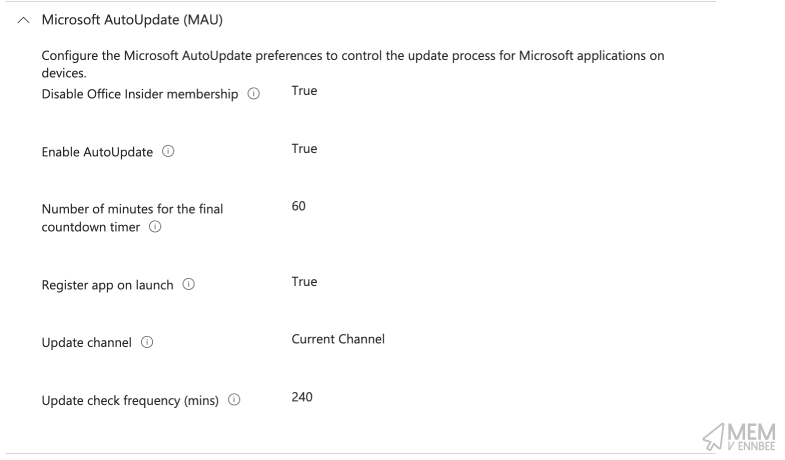 maOS Microsoft AutoUpdate Configuration