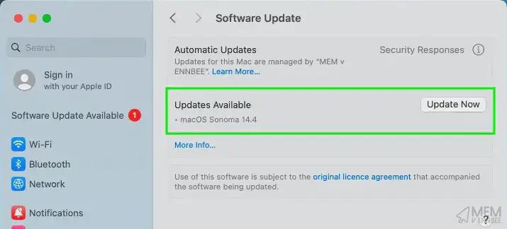 macOS Update Configuration