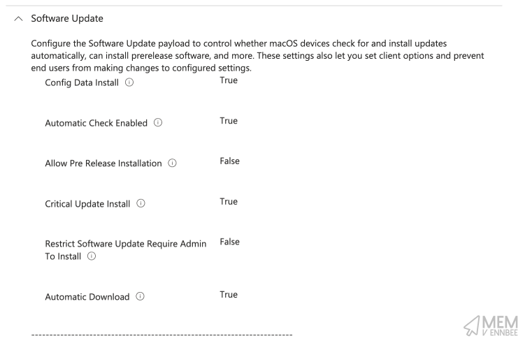 maOS Software Update Configuration