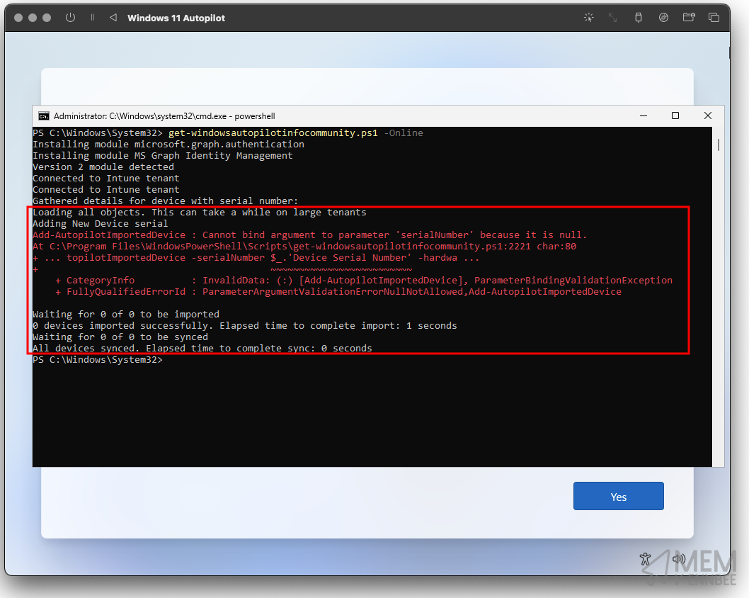 Capturing Windows Autopilot Hardware Hash