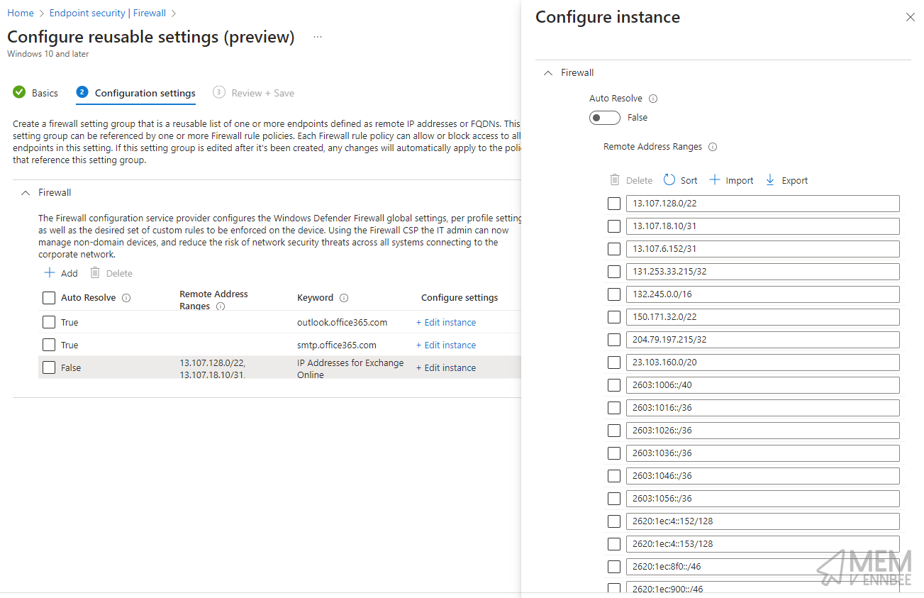 Port Grouped Reusable Settings