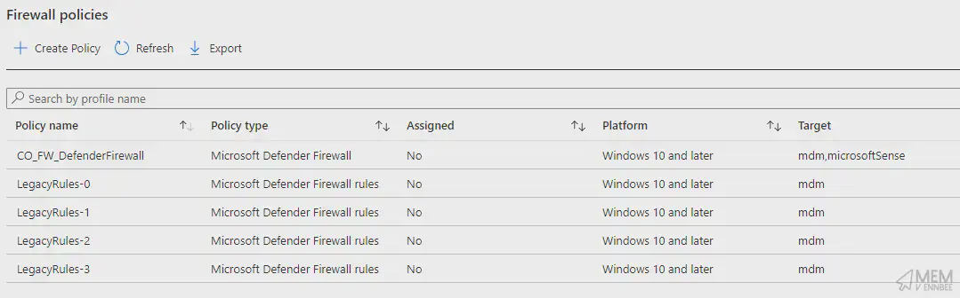 Legacy Firewall Rules