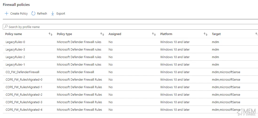 New Firewall Rules