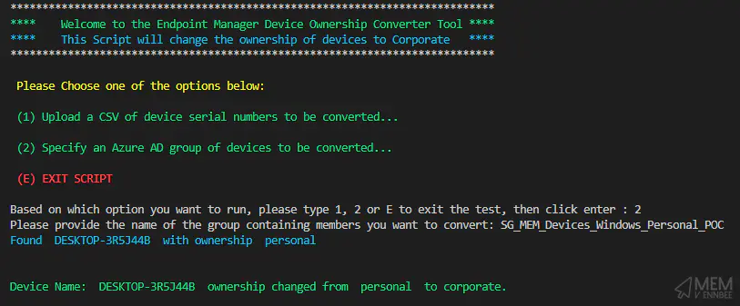 Ownership Update