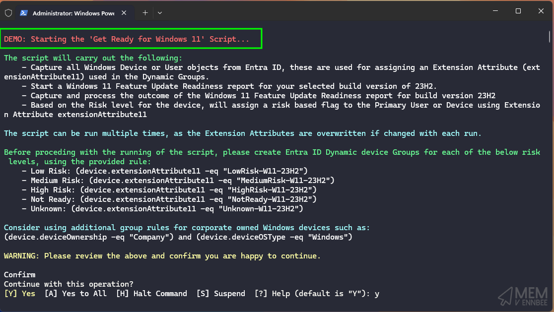 Windows 11 Accelerator script in Demo Mode