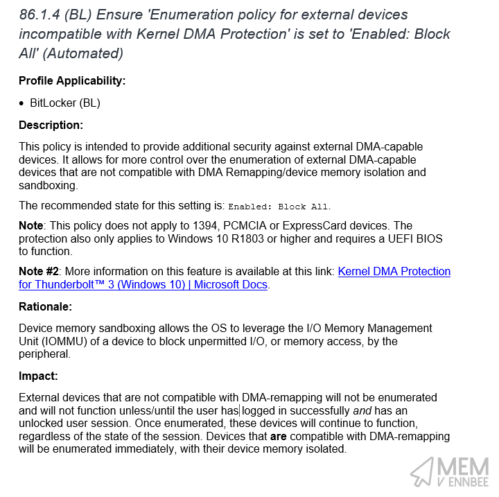 Additional CIS BitLocker Settings