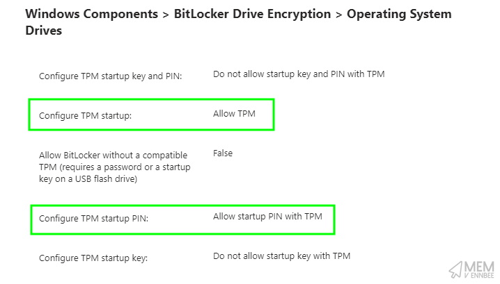 BitLocker TpmPin settings