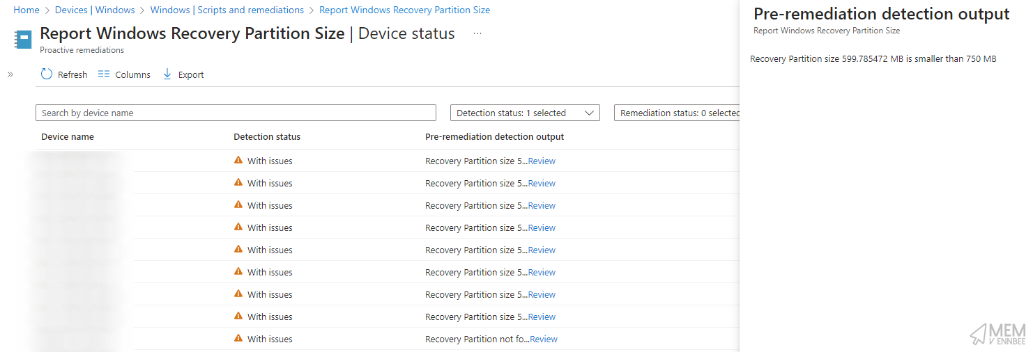 Remediation Reporting Detail