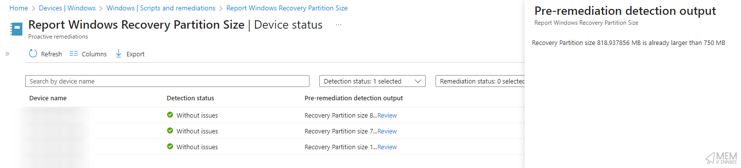 Remediation Reporting Detail